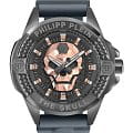 Philipp Plein Philipp Plein PWAAA2324  PWAAA2324 кварцевые мужские часы  черный циферблат, браслет силикон — вид спереди