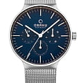 Obaku Obaku V229GMCLMC  V229GMCLMC кварцевые мужские часы  синий циферблат, браслет нержавеющая сталь — вид спереди