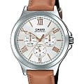 Casio Casio Collection MTP-V300L-7A2  MTP-V300L-7A2 кварцевые мужские часы  белый циферблат, браслет кожаный — вид спереди