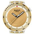 Swatch Swatch Big Bold Biosourced Standard SB05K105  SB05K105 кварцевые мужские часы  золотой циферблат, браслет биоматериал — вид спереди