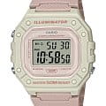 Casio Casio Collection W-218HC-4A2VEF  W-218HC-4A2VEF кварцевые мужские часы  розовый циферблат, браслет пластик — вид спереди