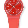 Swatch Swatch Lady LP165 кварцевые женские часы часы, крупный план красный циферблат