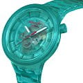 Swatch Swatch Big Bold Biosourced Lacquered SB05L101 кварцевые мужские часы часы, крупный план зеленый циферблат