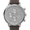 Timex Timex Chicago TW2U38800  TW2U38800 кварцевые мужские часы  серебристый циферблат, браслет кожаный — вид спереди