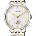 Citizen Citizen Basic BE9174-55A  BE9174-55A кварцевые мужские часы  белый циферблат, браслет нержавеющая сталь с pvd-покрытием — вид спереди