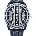 Police Police Fast Lane PEWGB0039841  PEWGB0039841 кварцевые мужские часы  серебристый циферблат, браслет кожаный — вид спереди