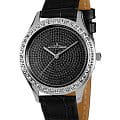 Jacques Lemans Jacques Lemans 1-1841ZD  1-1841ZD кварцевые женские часы  черный циферблат, браслет кожаный — вид спереди