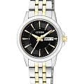 Citizen Citizen EQ0608-55E  EQ0608-55E кварцевые женские часы  черный циферблат, браслет нержавеющая сталь с ip-покрытием — вид спереди
