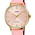 Casio Casio Collection LTP-VT01GL-4B  LTP-VT01GL-4B кварцевые женские часы  розовый циферблат, браслет кожаный — вид спереди