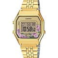 Casio Casio Vintage LA680WGA-4C  LA680WGA-4C кварцевые женские часы   циферблат, браслет сталь с ip покрытием — вид спереди
