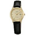 Orient Orient SZ3N001C (FSZ3N001C)  FSZ3N001C  женские часы  желтый циферблат, браслет кожа + текстиль — вид спереди