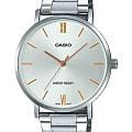 Casio Casio MTP-VT01D-7B  MTP-VT01D-7B кварцевые мужские часы  серебристый циферблат, браслет нержавеющая сталь — вид спереди