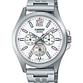 Casio Casio Collection MTP-E350D-7B  MTP-E350D-7B кварцевые мужские часы  белый циферблат, браслет нержавеющая сталь — вид спереди