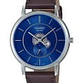 Casio Casio Collection MTP-B130L-2AVDF (MTP-B130L-2A)  MTP-B130L-2A кварцевые мужские часы  синий циферблат, браслет кожаный — вид спереди