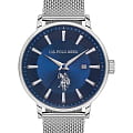 U.S. Polo Assn. U.S. Polo Assn. Fundamental USPA1070-02  USPA1070-02 кварцевые мужские часы  синий циферблат, браслет нержавеющая сталь — вид спереди