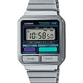 Casio Casio Vintage A120WE-1AEF  A120WE-1AEF кварцевые мужские часы   циферблат, браслет нержавеющая сталь — вид спереди