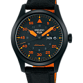 Seiko Seiko 5 Sports SRPH33K1  SRPH33K1 механические мужские часы  черный циферблат, браслет тканевый — вид спереди