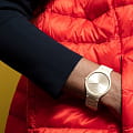 Rado Rado True Thinline Le Corbusier R27090602 кварцевые женские часы часы, крупный план бежевый циферблат