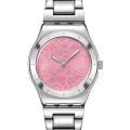Swatch Swatch Gent Petal Charm YLS234G  YLS234G кварцевые женские часы  розовый циферблат, браслет нержавеющая сталь — вид спереди