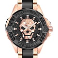 Philipp Plein Philipp Plein The Skull PWAAA3125  PWAAA3125 кварцевые мужские часы   циферблат, браслет нержавеющая сталь с pvd-покрытием — вид спереди