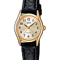 Casio Casio Collection LTP-1154PQ-7B  LTP-1154PQ-7B кварцевые женские часы  золотой циферблат, браслет кожаный — вид спереди