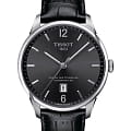 Tissot Tissot Chemin des Tourelles Powermatic 80 T099.407.16.447.00 Chemin des Tourelles T0994071644700 механические мужские часы  черный циферблат, браслет кожаный — вид спереди