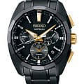 Seiko Seiko SSH073J1  SSH073J1 кварцевые мужские часы  черный циферблат, браслет титановый c pvd покрытием — вид спереди