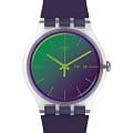 Swatch Swatch New Gent Biosourced SO29K703  SO29K703 кварцевые женские часы  фиолетовый циферблат, браслет биоматериал — вид спереди