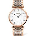 Longines Longines La Grande Classique L4.908.1.91.7  L49081917 механические женские часы  белый циферблат, браслет сталь c pvd покрытием — вид спереди