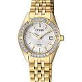 Citizen Citizen Elegance EU6062-50D  EU6062-50D кварцевые женские часы  перламутровый циферблат, браслет нержавеющая сталь с pvd-покрытием — вид спереди