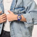 Swatch Swatch New Gent SUOZ352 кварцевые женские часы часы, крупный план синий циферблат