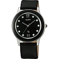 Orient Orient QC0Q005B (FQC0Q005B)  FQC0Q005B  женские часы  черный циферблат, браслет кожа + текстиль — вид спереди