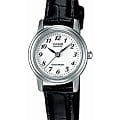 Casio Casio Collection LTP-1236PL-7B  LTP-1236PL-7B кварцевые женские часы  белый циферблат, браслет кожаный — вид спереди