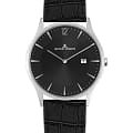 Jacques Lemans Jacques Lemans 1-2028A  1-2028A кварцевые мужские часы  черный циферблат, браслет кожаный — вид спереди