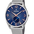 Festina Festina Retro F6869/2  F6869/2 кварцевые мужские часы  синий циферблат, браслет нержавеющая сталь — вид спереди