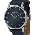 Jacques Lemans Jacques Lemans Classic 1-1850ZC  1-1850ZC кварцевые мужские часы  синий циферблат, браслет кожаный — вид спереди
