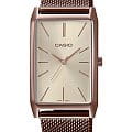 Casio Casio Collection LTP-E156MR-9A Retro LTP-E156MR-9AEF кварцевые женские часы  золотой циферблат, браслет сталь с ip покрытием — вид спереди