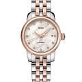Mido Mido Baroncelli Lady Twenty Five M039.007.22.106.00  M0390072210600 механические женские часы  перламутровый циферблат, браслет нержавеющая сталь — вид спереди