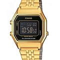 Casio Casio Vintage LA680WGA-1BDF (LA680WGA-1B)  LA680WGA-1B кварцевые женские часы  черный циферблат, браслет сталь с ip покрытием — вид спереди