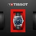 Tissot Tissot Gentleman Powermatic 80 Silicium T127.407.16.041.01 механические мужские часы часы, крупный план синий циферблат