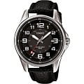 Casio Casio MTP-1372L-1B  MTP-1372L-1B кварцевые мужские часы  черный циферблат, браслет кожа + текстиль — вид спереди