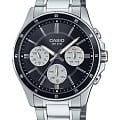 Casio Casio Collection MTP-1374D-1A3  MTP-1374D-1A3 кварцевые мужские часы  черный циферблат, браслет нержавеющая сталь — вид спереди