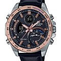 Casio Casio Edifice ECB-900GL-1BDR (ECB-900GL-1B) ECB ECB-900GL-1B кварцевые мужские часы  черный циферблат, браслет кожаный — вид спереди