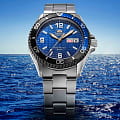 Orient Orient Mako Kamasu RA-AA0822L механические мужские часы часы, крупный план синий циферблат