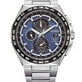 Citizen Citizen Eco-Drive AT8238-84L  AT8238-84L кварцевые мужские часы  синий циферблат, браслет титановый — вид спереди