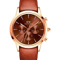 Daniel Wellington Daniel Wellington Iconic Link Arctic DW00100640  DW00100640 кварцевые мужские часы  коричневый циферблат, браслет кожаный — вид спереди