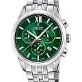 Festina Festina Swiss Made F20040/3  F20040/3 кварцевые мужские часы  зеленый циферблат, браслет нержавеющая сталь — вид спереди