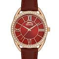 Slazenger Slazenger SL.09.6538.3.04  SL.09.6538.3.04 кварцевые женские часы  красный циферблат, браслет кожаный — вид спереди