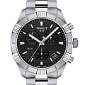 Tissot Tissot PR 100 Sport Gent Chronograph T101.617.11.051.00 PR 100 T1016171105100 кварцевые мужские часы  черный циферблат, браслет нержавеющая сталь — вид спереди