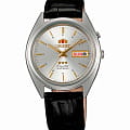 Orient Orient AB0000JW (FAB0000JW)  FAB0000JW механические мужские часы  серебристый циферблат, браслет кожаный — вид спереди